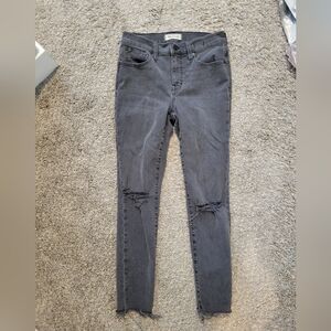 Madewell Black Distressed Skinny Jeans 26P